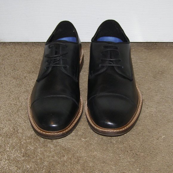 👞 NEW size 8M MENS Vince Camuto Black Leather Dress shoes Oxford - Picture 3 of 11
